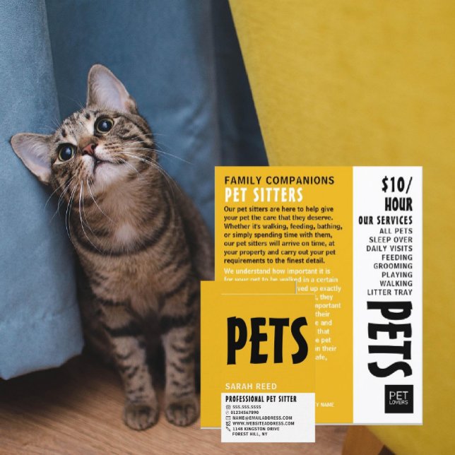 Tarjeta De Visita Moderno negrita, Mascota Sitter (Subido por el creador)