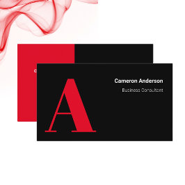 Tarjeta De Visita Moderno negrita rojo negro blanco mínimo profesion