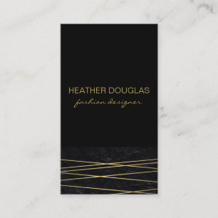 Tarjeta De Visita Moderno negro dorado   Slate