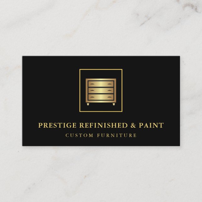 Tarjeta De Visita Moderno negro elegante profesional (Anverso)