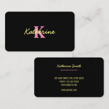 Moderno negro monogramado personalizado