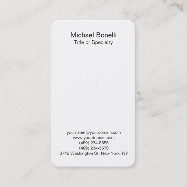Tarjeta De Visita Moderno negro y blanco elegante profesional (Anverso)