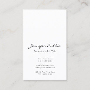 Tarjeta De Visita Moderno Nombre de Letra Simple y Elegante Vertical