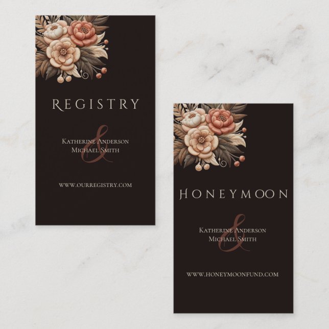 Tarjeta De Visita Moderno País Elegante Occidental- Floral (Anverso / Reverso)