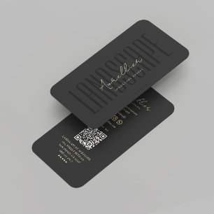 Tarjeta De Visita Moderno paisaje Monograma Black Gold Profesional