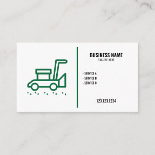 Tarjeta De Visita Moderno paisaje verde y blanco simple con cortador