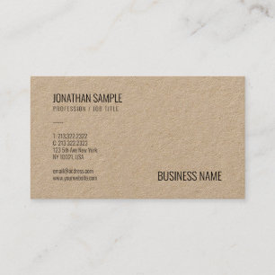 Tarjeta De Visita Moderno Papel de Kraft marrón elegante profesional