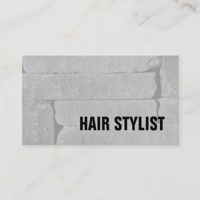 Tarjeta De Visita Moderno Pared Gris Moderno Hair Stylist (Anverso)