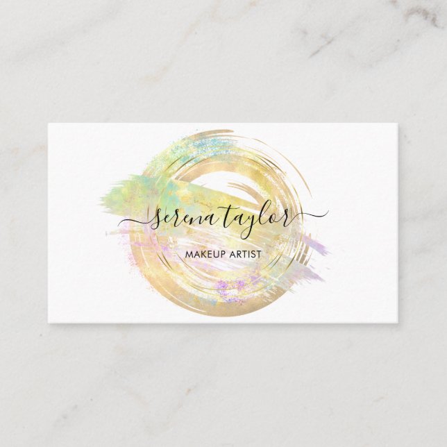 Tarjeta De Visita Moderno Pastel Faux Opal Stone Profesional Elegant (Anverso)
