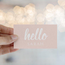 Tarjeta De Visita Moderno Pastel Pink Hello Y You Name