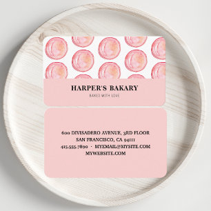 Tarjeta De Visita Moderno Pastel Rosa Macarons Logo Profesional Busi