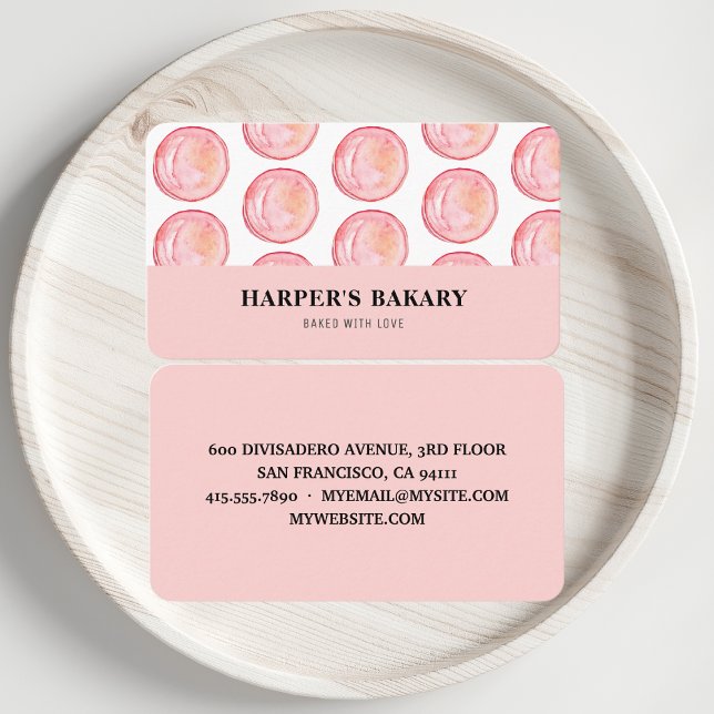 Tarjeta De Visita Moderno Pastel Rosa Macarons Logo Profesional Busi (Subido por el creador)