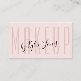 Tarjeta De Visita Moderno Pastel Rosa Makeup MUA Belleza Girly