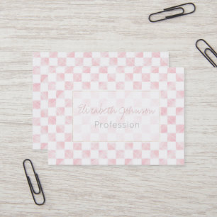 Tarjeta De Visita Moderno patrón blanco de rastrillos de oro Rosa