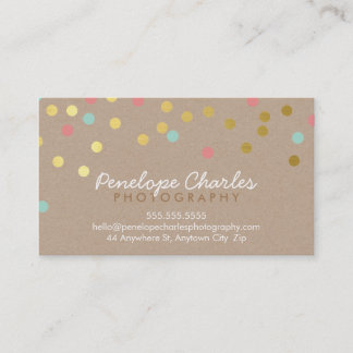 Tarjeta De Visita MODERNO patrón de confeti dorado patrón de mancha