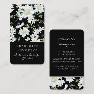 Tarjeta De Visita Moderno patrón de punto floral de Moda giratoria p
