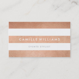 Tarjeta De Visita MODERNO Patrón de rayas MINIMALES negrita rosa dor