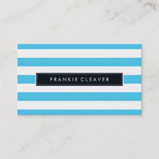 Tarjeta De Visita MODERNO PATRÓN SIMPLE STRIPE negrita moda aqua azu