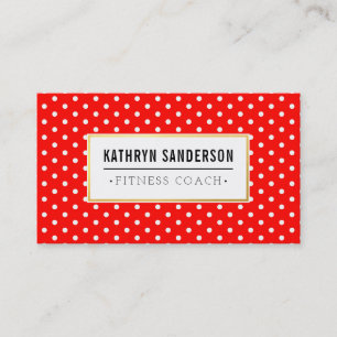 Tarjeta De Visita MODERNO PATTERN logo de oro polka dot negrita blan