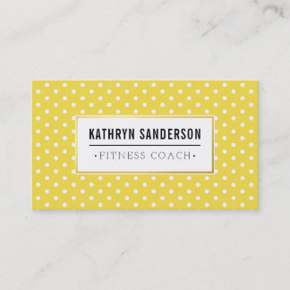 Tarjeta De Visita MODERNO PATTERN logotipo de oro polka punto amaril