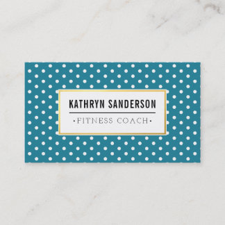 Tarjeta De Visita MODERNO PATTERN oro logo polka punto azul verde az