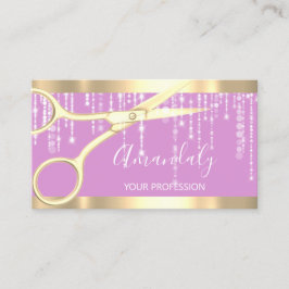 Tarjeta De Visita Moderno Peluquería de cuero de café tijeras de got