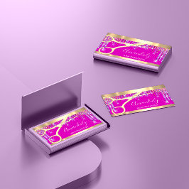 Tarjeta De Visita Moderno Peluquería de cuero tijeras de café goteo 