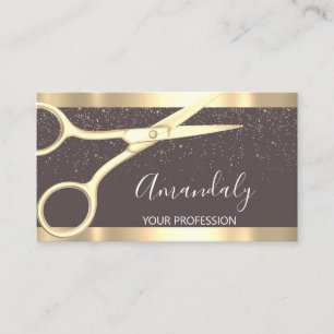 Tarjeta De Visita Moderno peluquero tira de oro confetti flaco