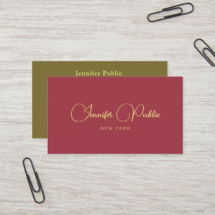 Tarjeta De Visita Moderno Personalizado elegante de escritura manusc