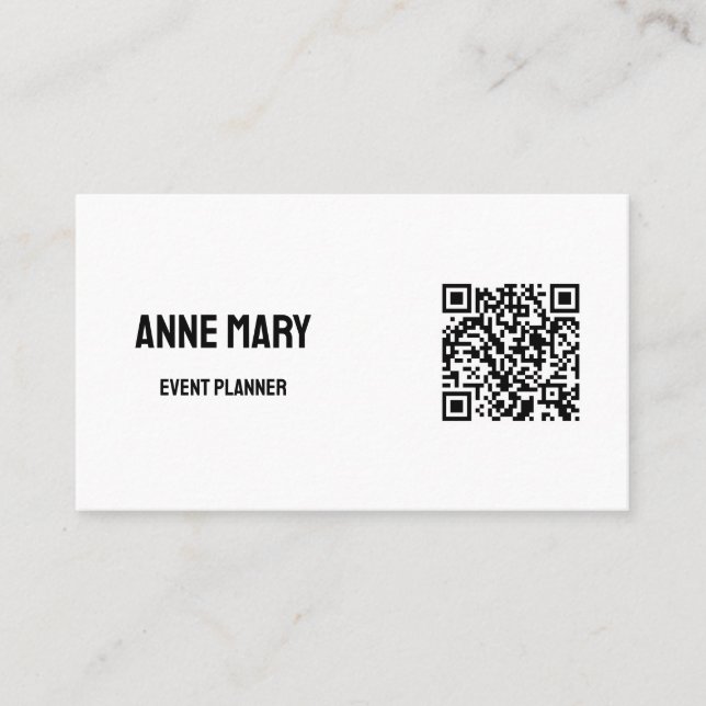Tarjeta De Visita Moderno planificador de eventos de Boda de código  (Anverso)