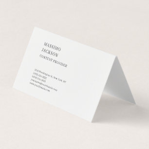 Tarjeta De Visita Moderno Plano Simple Negro Blanco Minimalista 