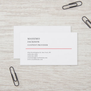 Tarjeta De Visita Moderno Plano Simple Negro Blanco Minimalista 