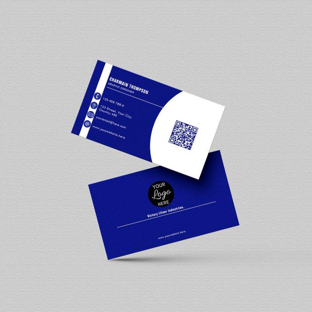 Tarjeta De Visita Moderno Profesional Azul Oscuro Elegante (Subido por el creador)