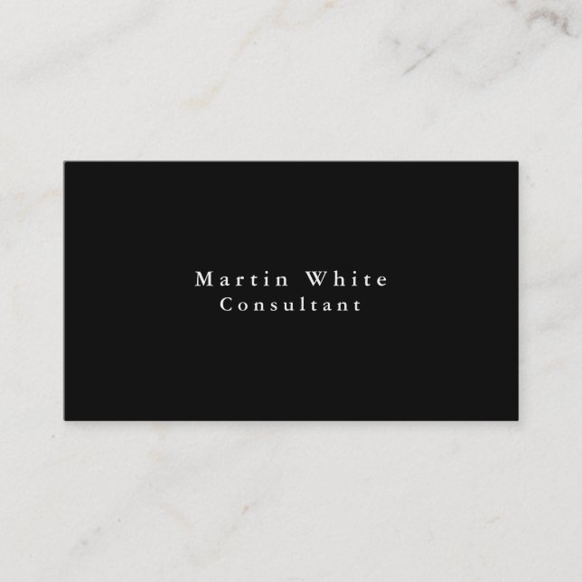 Tarjeta De Visita Moderno profesional blanco negro elegante (Anverso)