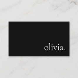 Tarjeta De Visita Moderno profesional Blanco negro simple Minimalist