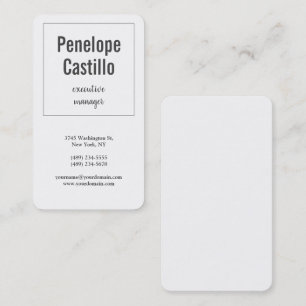 Tarjeta De Visita Moderno profesional Blanco sencillo