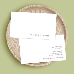 Tarjeta De Visita Moderno profesional Blanco sencillo Minimalista