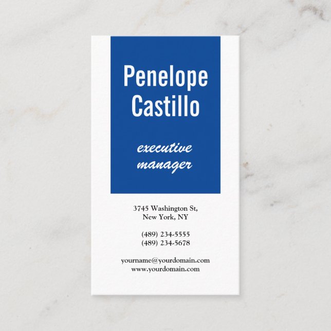 Tarjeta De Visita Moderno profesional Blanco sencillo y sencillo (Anverso)