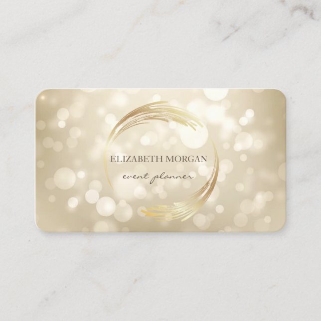 Tarjeta De Visita Moderno Profesional  Bokeh Geométrico (Anverso)