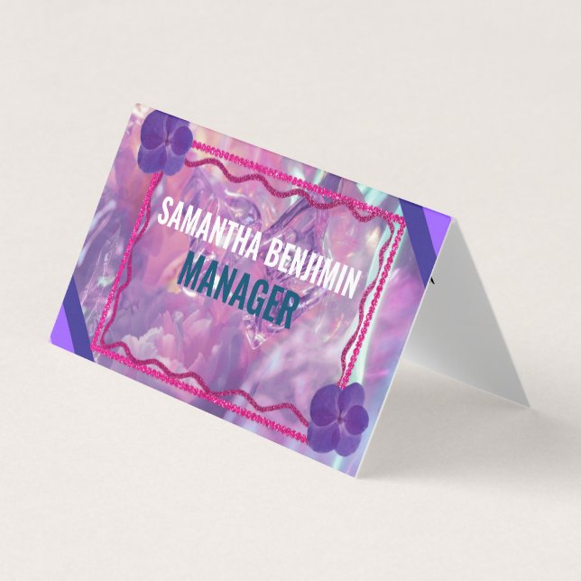 Tarjeta De Visita Moderno Profesional Clásico Púrpura Estilo Pink (Anverso)