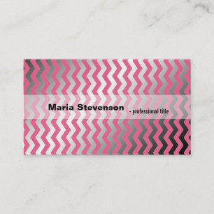 Tarjeta De Visita Moderno profesional con brillo rosa y gris en form