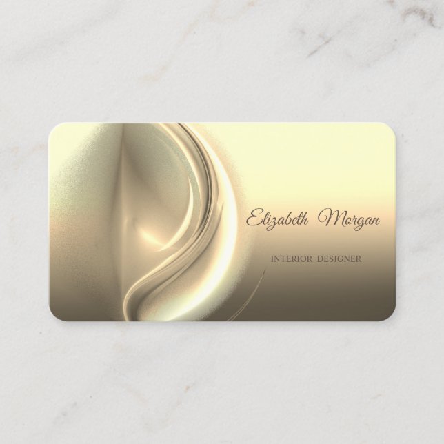 Tarjeta De Visita Moderno Profesional con Estilo, Dorado, Abstracto (Anverso)