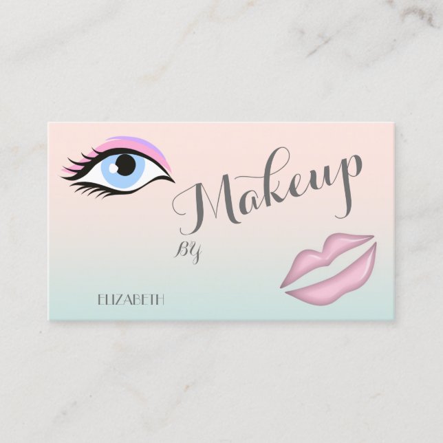 Tarjeta De Visita Moderno Profesional con Estilo, Ojos, Labios (Anverso)