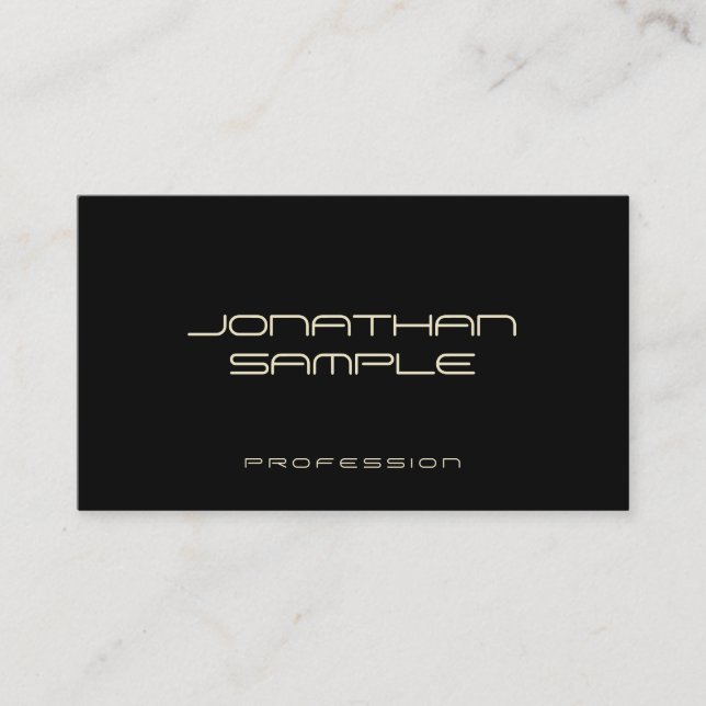Tarjeta De Visita Moderno Profesional Creativo Elegante Simple Negro (Anverso)