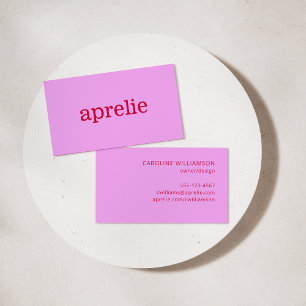 Tarjeta De Visita Moderno Profesional Creativo Minimalista Rosa Rojo