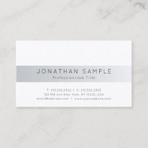 Tarjeta De Visita Moderno Profesional Creativo Simple Plata Plata