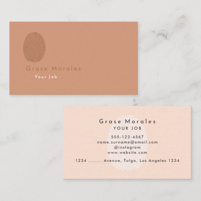 Tarjeta De Visita Moderno profesional de cobre ligero simple Minimal (Anverso / Reverso)