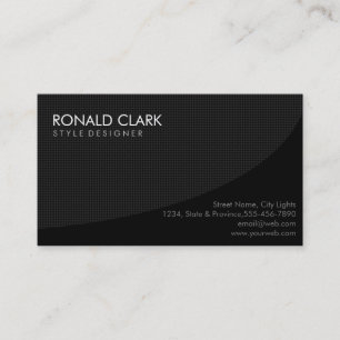 Tarjeta De Visita Moderno profesional de color negro gris simpleEleg