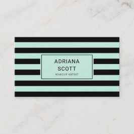 Tarjeta De Visita Moderno profesional de la belleza con raya chic