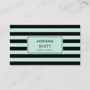 Tarjeta De Visita Moderno profesional de la belleza con raya chic
